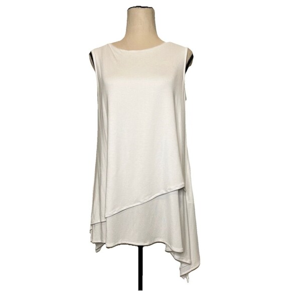Elie Tahari Women S Sleeveless Layered Tunic Top Asym Hem Ethereal Boho Fairy‎ - Picture 1 of 8